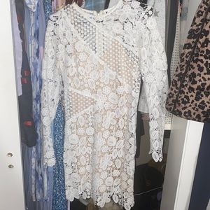 SELFIE LESLIE size small, white lace dress